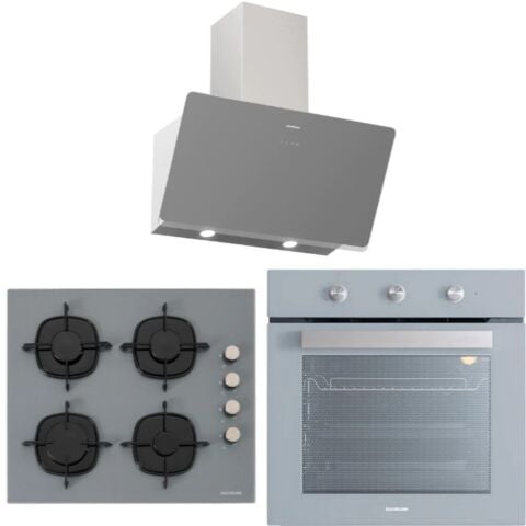 Silverline BO6503S01 - CS5335S01 - 3457 Soho 60 Gri Cam Ankastre Set