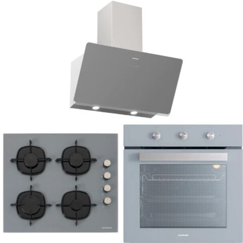Silverline BO6503S01 - CS5335S01 - 3457 Soho 60 Gri Cam Ankastre Set