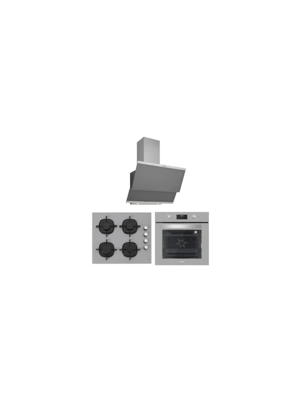 Silverline BO6502S02 - CS5335S01 - 3420 Classy 60 Gri Cam Ankastre Set