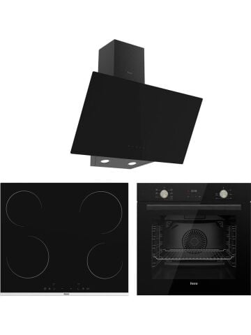 Ferre Flowart Smart Plus Siyah Vitroseramik Elektrikli 3'lü Ankastre Set ( QMS63CS-MS261-D077