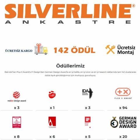 SilverLine 3457 Soho Gri 60cm Davlumbaz
