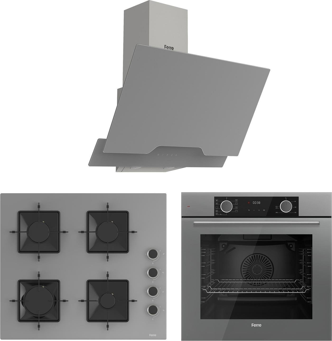 Ferre Fryart Hava Fritözü Fonksiyonlu Gri 3'lü Ankastre Set ( Xe63cpr-SS208-D065 )