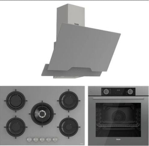 Ferre Fryart Rs Serisi Gri Ankastre Cam Set (D065 + RS038 + XE63CPR)