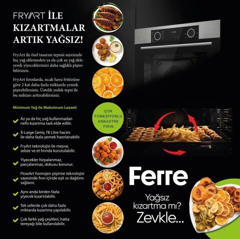 Ferre Fryart Real Luxury Serisi Gri Cam  Ankastre Set (D065 + RS038 + XE63CPR)