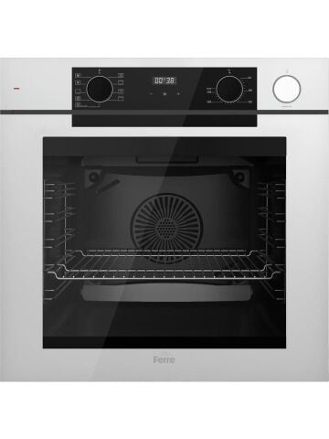 Ferre Steamart-Fryart-Sılentart Serisi Beyaz Set (SS036 + QEP64CB +D064-SA ) - Emaye Izgara - 75 cm Ocak