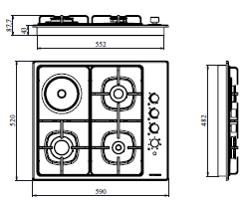 Silverline AS5632X01 Inox 3 Gazlı 1 Elektrikli Göz Ankastre Ocak 60cm
