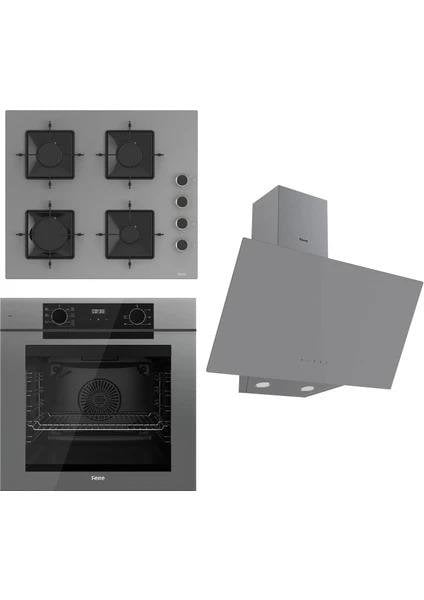 Ferre Fryart Serisi Gri Set (SS208 + QEP63CPR +D079 ) - Emaye Izgara