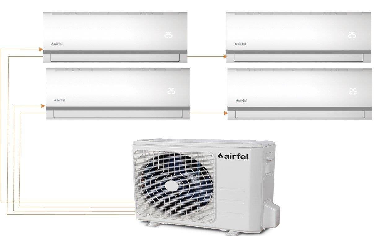 Airfel Duvar Tipi Multi 4+1 Sistem 12+12+12+18 İç 4LMX105A 10,5 Kw Dış Ünite
