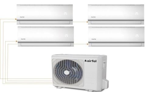 Airfel Duvar Tipi Multi 4+1 Sistem 12+12+12+18 İç 4LMX105A 10,5 Kw Dış Ünite