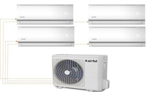 Airfel Duvar Tipi Multi 4+1 Sistem 9+9+12+12 İç 10,5 Kw 4LMX105A Dış Ünite