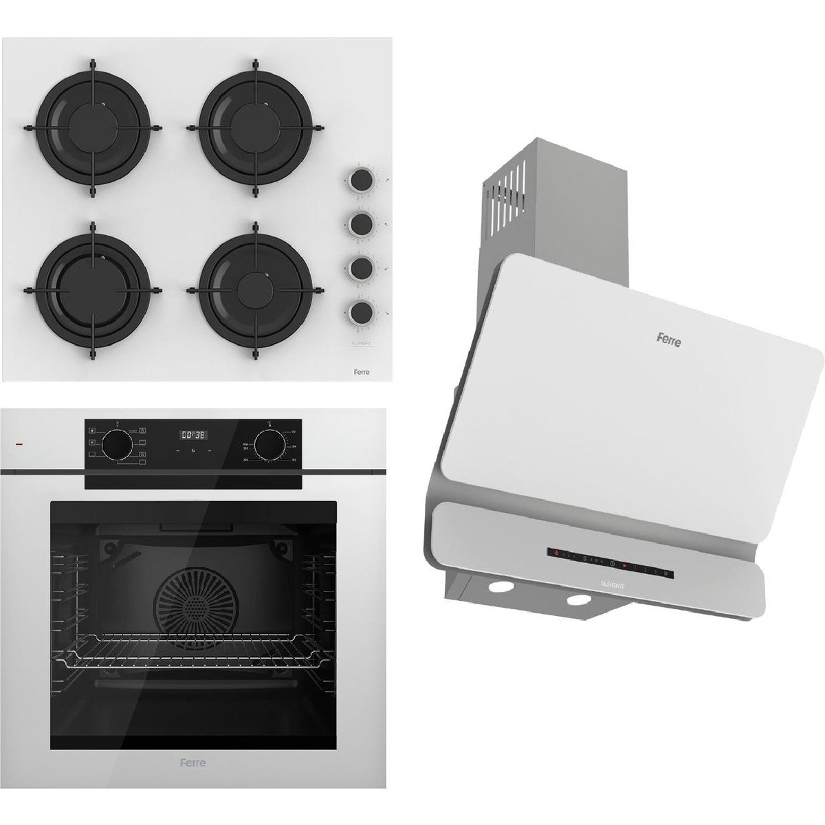 Steamart-Fryart-Sılentart Serisi Beyaz Set (CS206-FA + QEP63CB +D081-SA) - Emaye Izgara