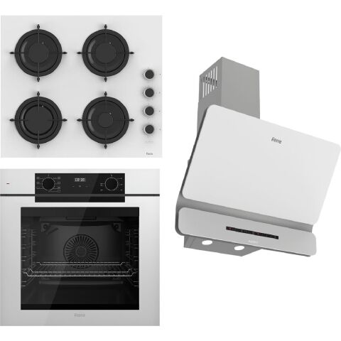 Steamart-Fryart-Sılentart Serisi Beyaz Set (CS206-FA + QEP63CB +D081-SA) - Emaye Izgara