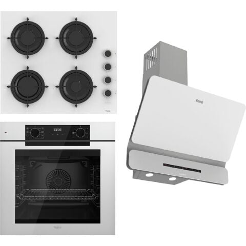 Steamart-Fryart-Sılentart Serisi Beyaz Set (CS206-FA + QEP63CB +D081-SA) - Emaye Izgara