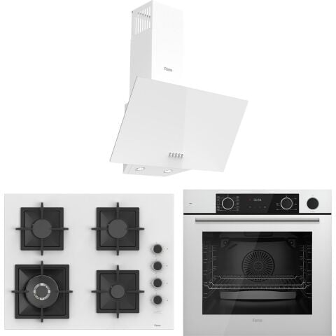 Ferre Fryart Sc Serisi Wok'lu Beyaz 3'lü Ankastre Set ( XE64CB-SC406-D087 )