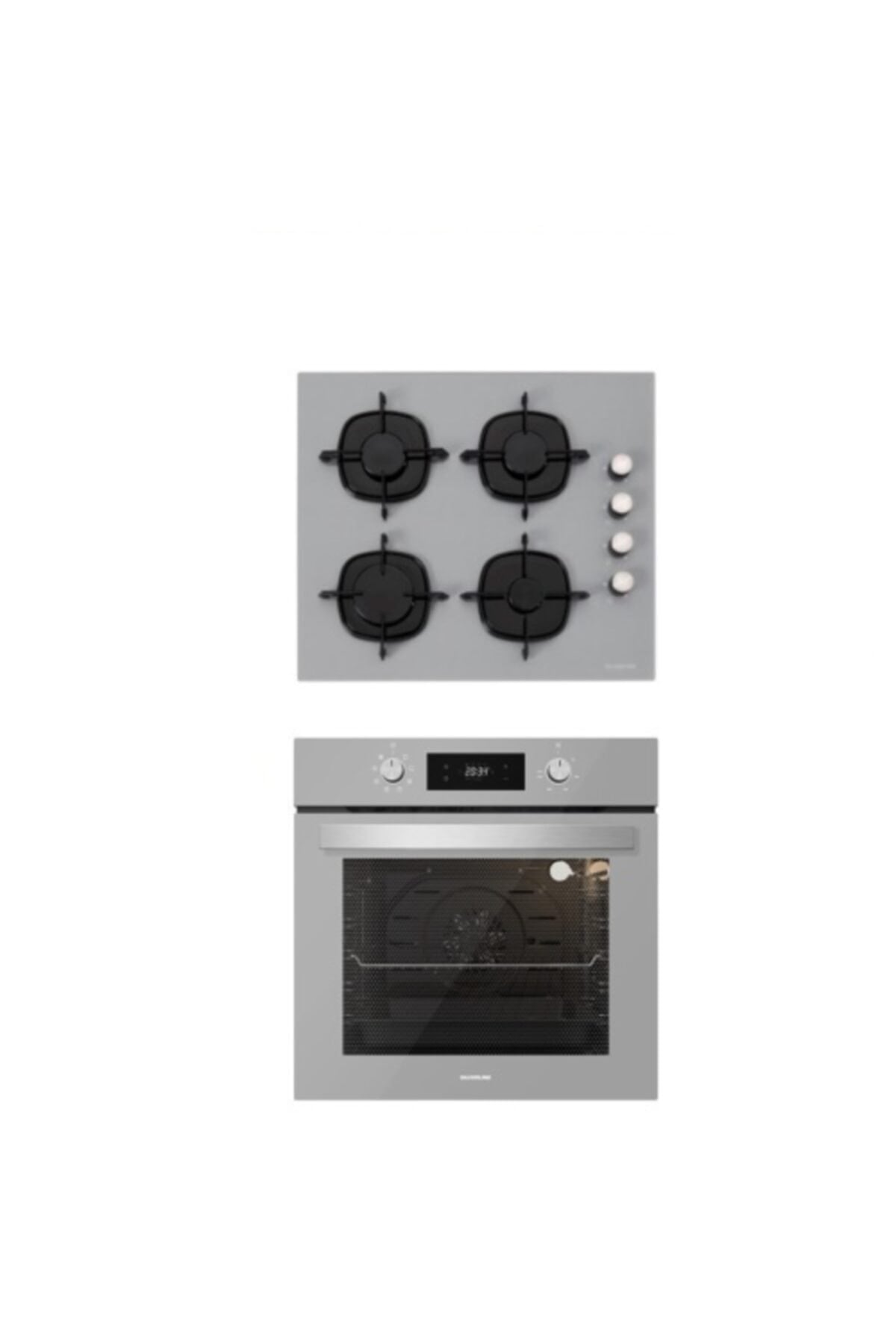 Silverline Gri 2'li Ankastre Set 5 Yıl Garanti (Cs5335s01+bo6504s01)
