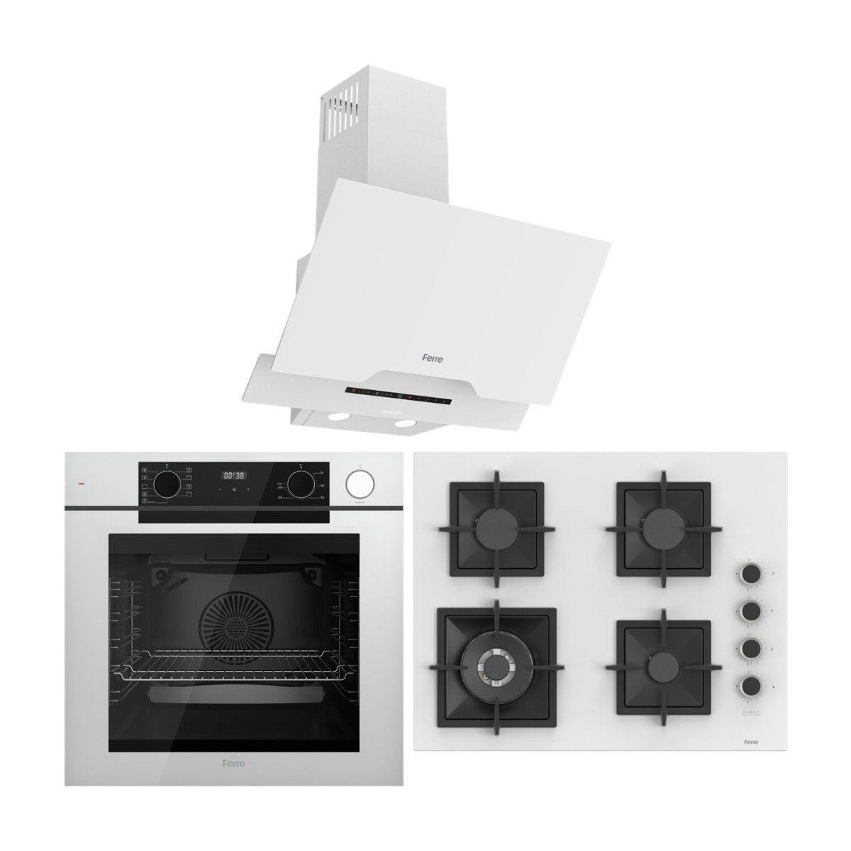 Ferre Fryart Artline Steam QEP64CB - SC406-WFA - D064-SA 9 Prog. Dijital Turbo Ank. Set - Beyaz