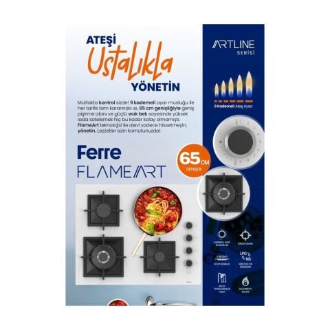 Ferre Fryart Artline Steam QEP64CB - SC406-WFA - D064-SA 9 Prog. Dijital Turbo Ank. Set - Beyaz