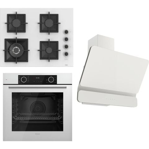 Ferre Flameart Sc Serisi Beyaz Set (SC406-WFA + XE63CB +D081 ) - 65 Cm'lik Kare Döküm Izgara-Wok