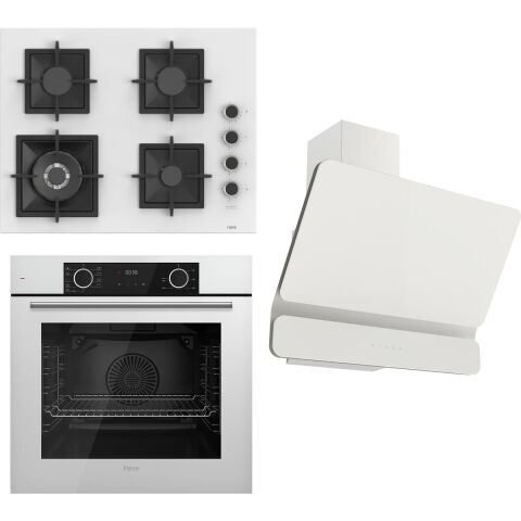 Ferre Flameart Sc Serisi Beyaz Set (SC406-WFA + XE63CB +D081 ) - 65 Cm'lik Kare Döküm Izgara-Wok