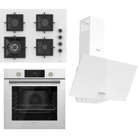 Ferre Flameart Sc Serisi Beyaz Set (SC406-WFA + QMS63CB +D087 ) - 65 Cm'lik Kare Döküm Izgara-Wok