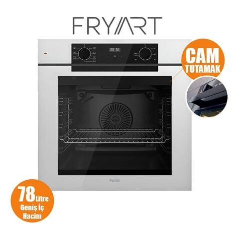 Ferre Fryart-Silentart Serisi Beyaz Set (SC406-WFA + QEP63CB +D078-SA ) - Döküm Izgara / 65 cm Ocak