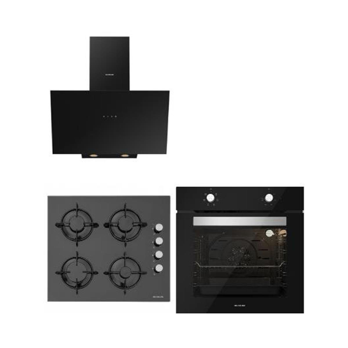 Silverline Siyah Cam Ankastre Eko Set 3481 - CS5349B01 - BO6501B01