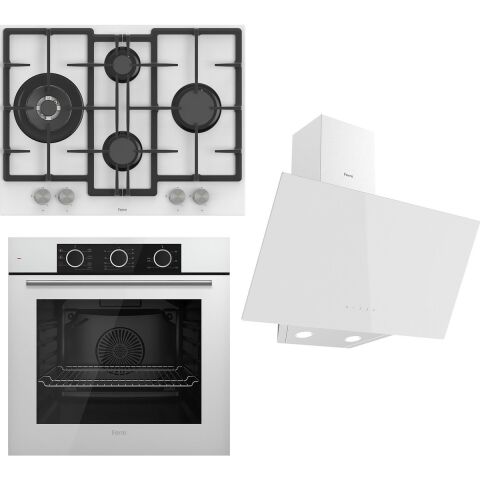 Ferre Flowart Basic Serisi Beyaz Ankastre Set (ED076+ XE62CB + D078 )