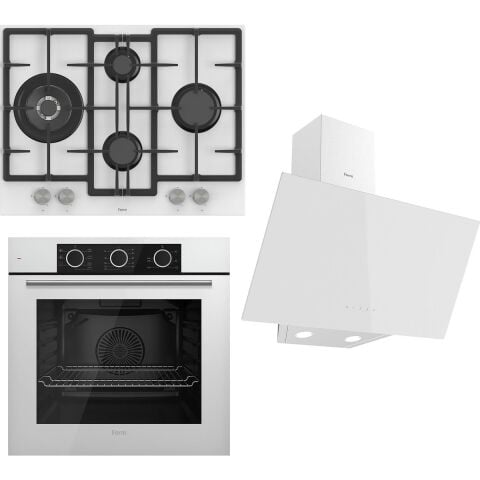 Ferre Flowart Basic Serisi Beyaz Ankastre Set (ED076+ XE62CB + D078 )