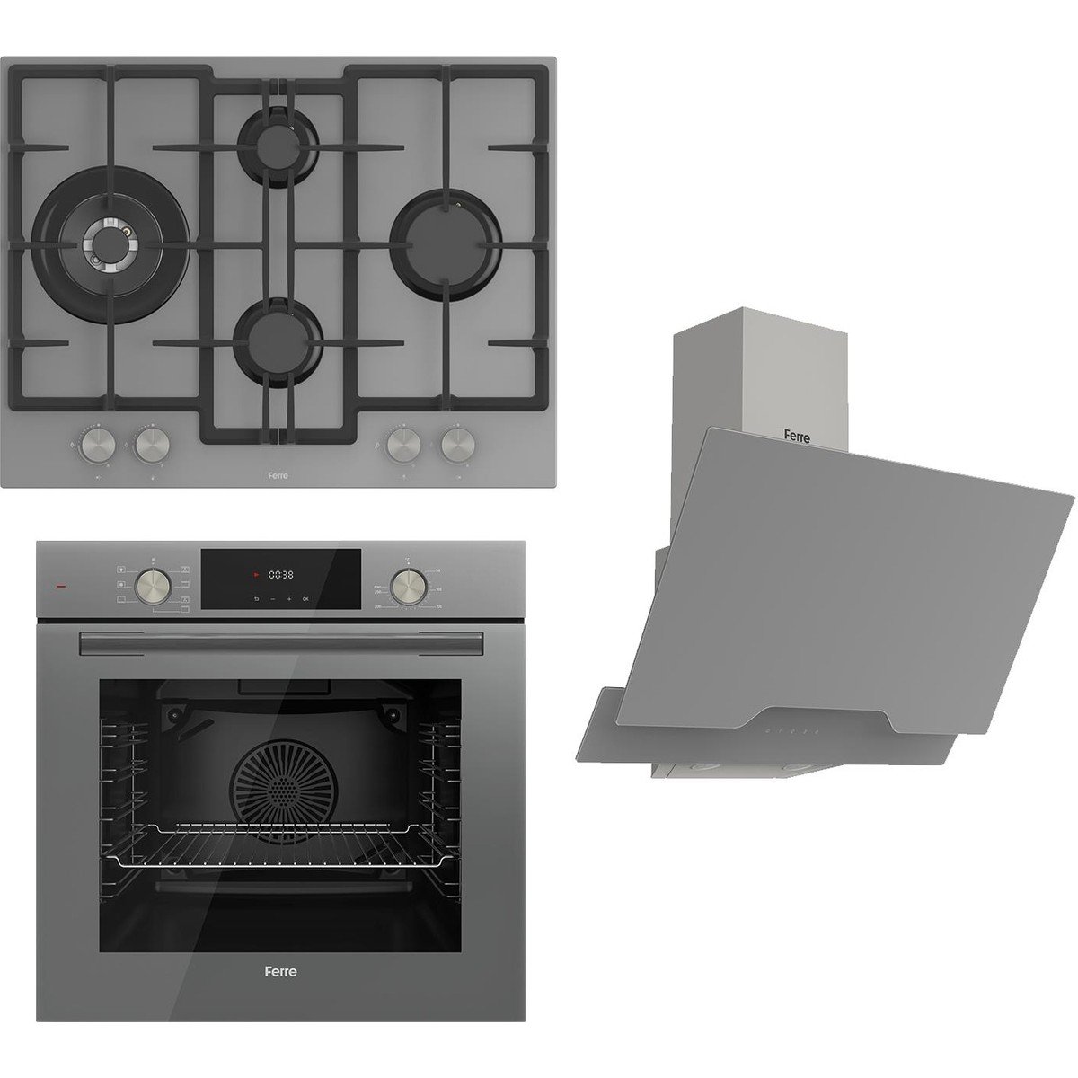 Ferre Flowart Serisi Gri Set (ED078+ QMS63CPR +D065 )