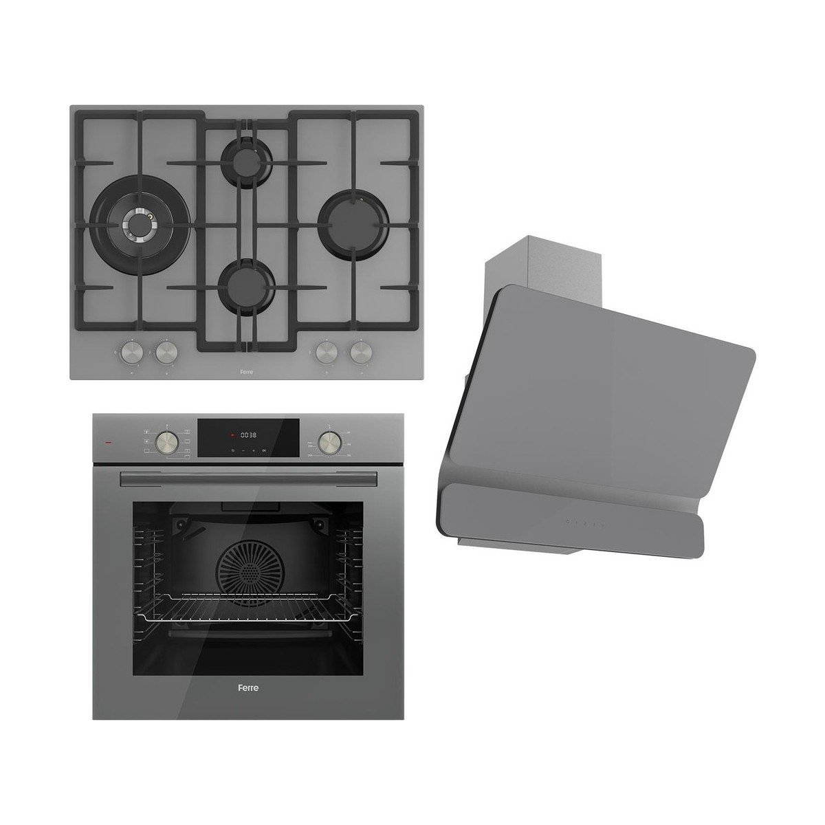 Ferre Flowart Serisi Gri Set (ED078+ QMS63CPR +D082 )