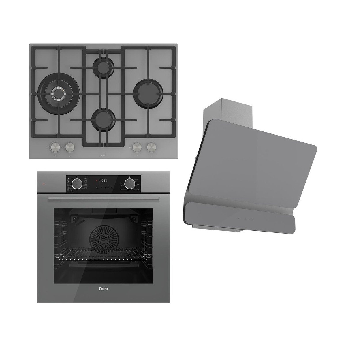 Ferre Fryart Serisi Airfry Pişirme Gri Set (ED078 + XE63CPR +D082 )