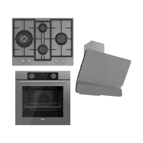 Ferre Fryart Serisi Airfry Pişirme Gri Set (ED078 + XE63CPR +D082 )