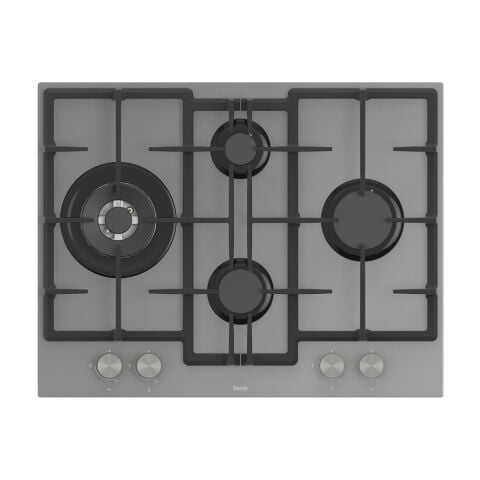 Ferre FLOWART-SILENTART Serisi Gri Set (ED078 + QBL63CPR +D079-SA) - Döküm Izgara / 67 cm Ocak