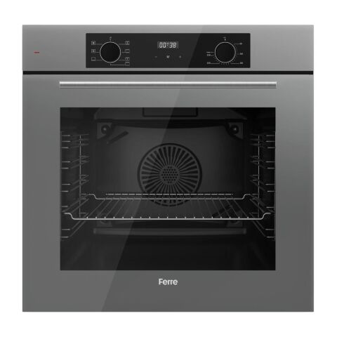 Ferre FLOWART-SILENTART Serisi Gri Set (ED078 + QBL63CPR +D079-SA) - Döküm Izgara / 67 cm Ocak