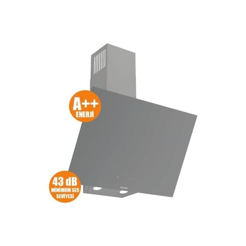 Ferre FLOWART-SILENTART Serisi Gri Set (ED078 + QBL63CPR +D079-SA) - Döküm Izgara / 67 cm Ocak