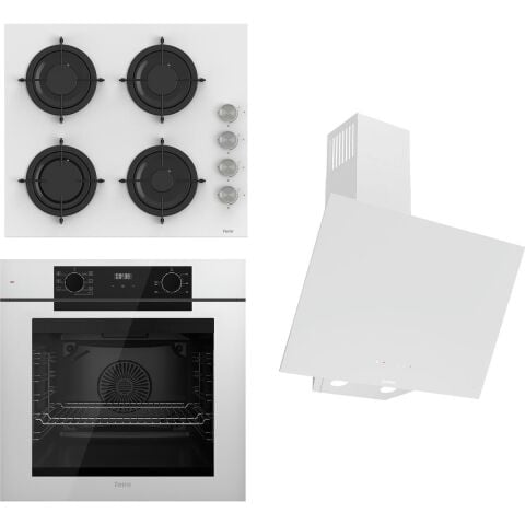 Ferre Steamart-Fryart-Sılentart Serisi Beyaz Set (CS206 + QEP63CB +D078-SA) - Emaye Izgara