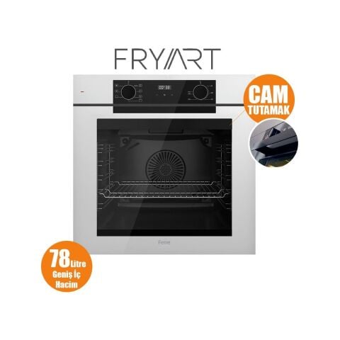 Ferre Flowart Serisi Beyaz Set (CS206-FA + QBL63CB +D078) - Emaye Izgara