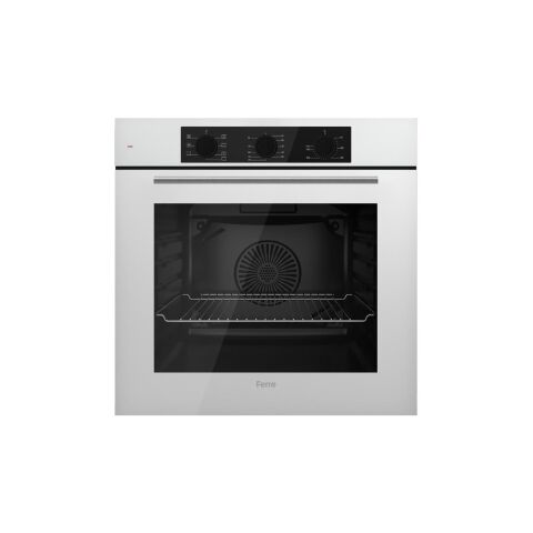 Ferre Yeni Seri Flowart Beyaz Cam Ankastre Set (QBL62CB + CS206-FA + D087)