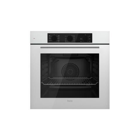 Ferre Yeni Seri Flowart Beyaz Cam Ankastre Set (QBL62CB + CS206-FA + D087)