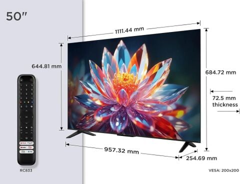 TCL 50T6C 50” QLED 4K HDR TV, Fire TV