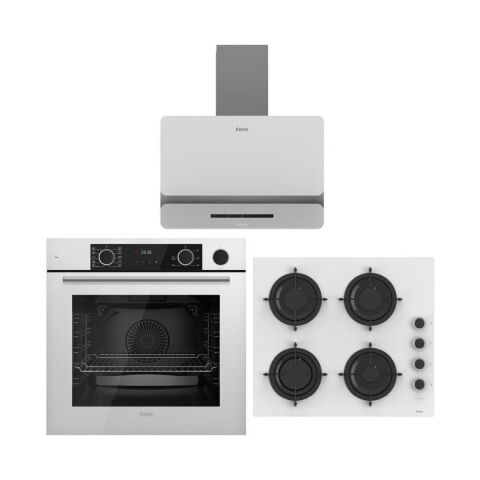 Ferre Artline Beyaz Ankastre Set (D081-SA Beyaz DAVLUMBAZ-CS206-FA Beyaz OCAK-XE64CB Beyaz Fırın)