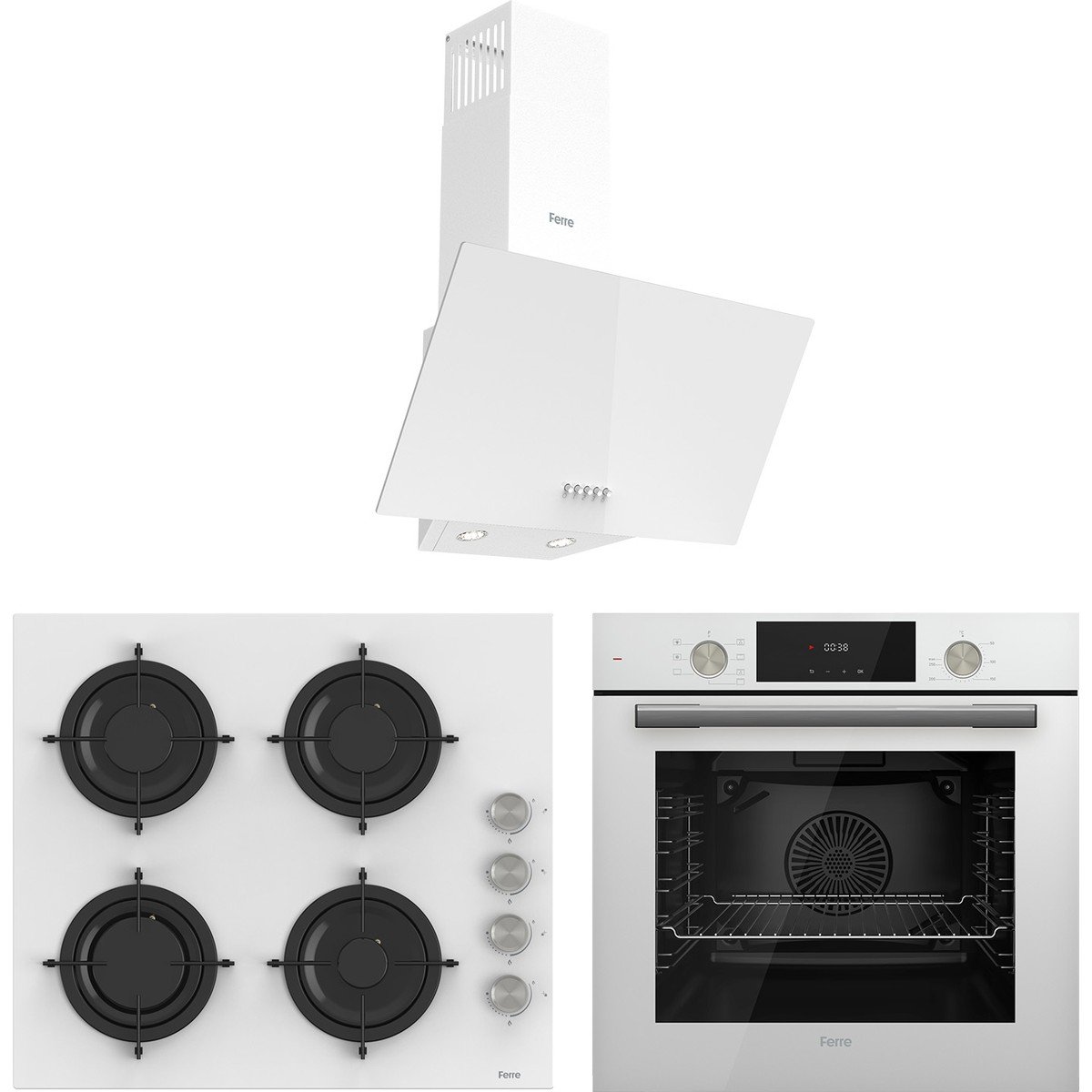 Ferre White Duplin Ankastre Set( D087+CS206+QMS63CB )