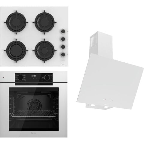 Ferre Steamart-Fryart-Sılentart Serisi Beyaz Set (CS206-FA + QEP63CB +D078-SA) - Emaye Izgara