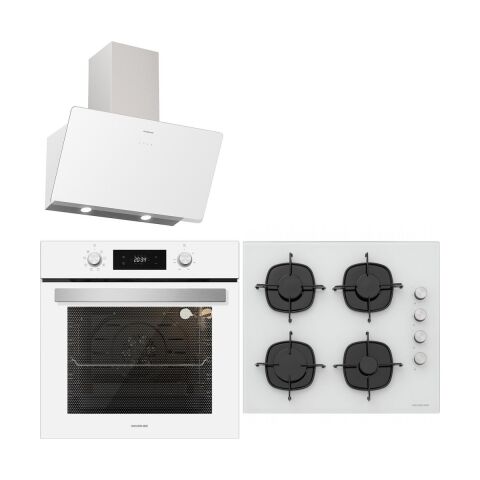 Silverline Ankastre Set Beyaz Cam ( BO6504W01- CS5335W01 - 3457)