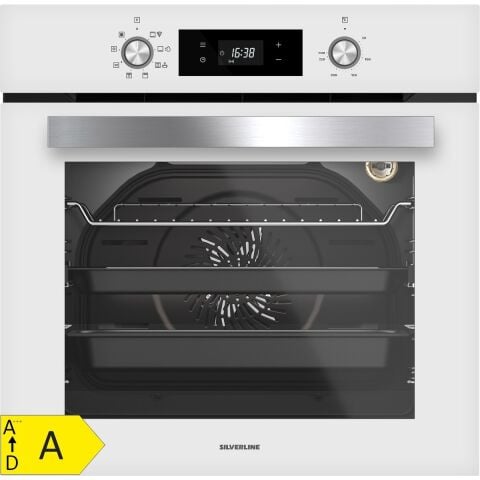 Silverline BO6504W01 - CS5335W01 Beyaz Cam Ankastre Set