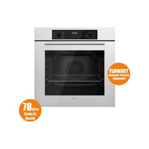 Ferre Flowart-Sılentart Serisi Beyaz Set (CS206-FA + QBL63CB +D078-SA) - Emaye Izgara