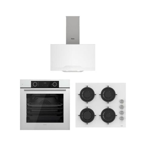Ferre Fryart Beyaz Set ( D064 Beyaz Davlumbaz -CS206 Beyaz Ocak- XE63CB Fryart Beyaz Fırın)
