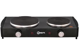 Mupa 2020 1000 + 1500 W Çift Gözlü Elektrikli Ocak Siyah