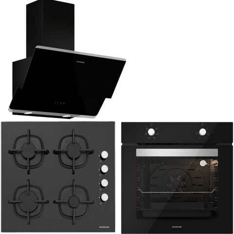 Silverline BO6501B01 - CS5343B01 - 3490 Oslo Siyah Ankastre Set