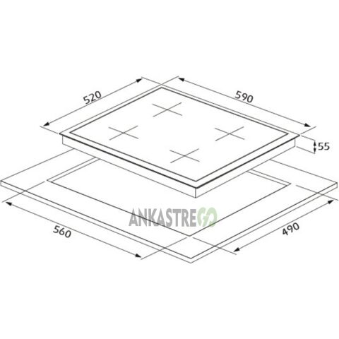 Silverline BO6502B02 - CS5343B01 Siyah Cam Ankastre Set